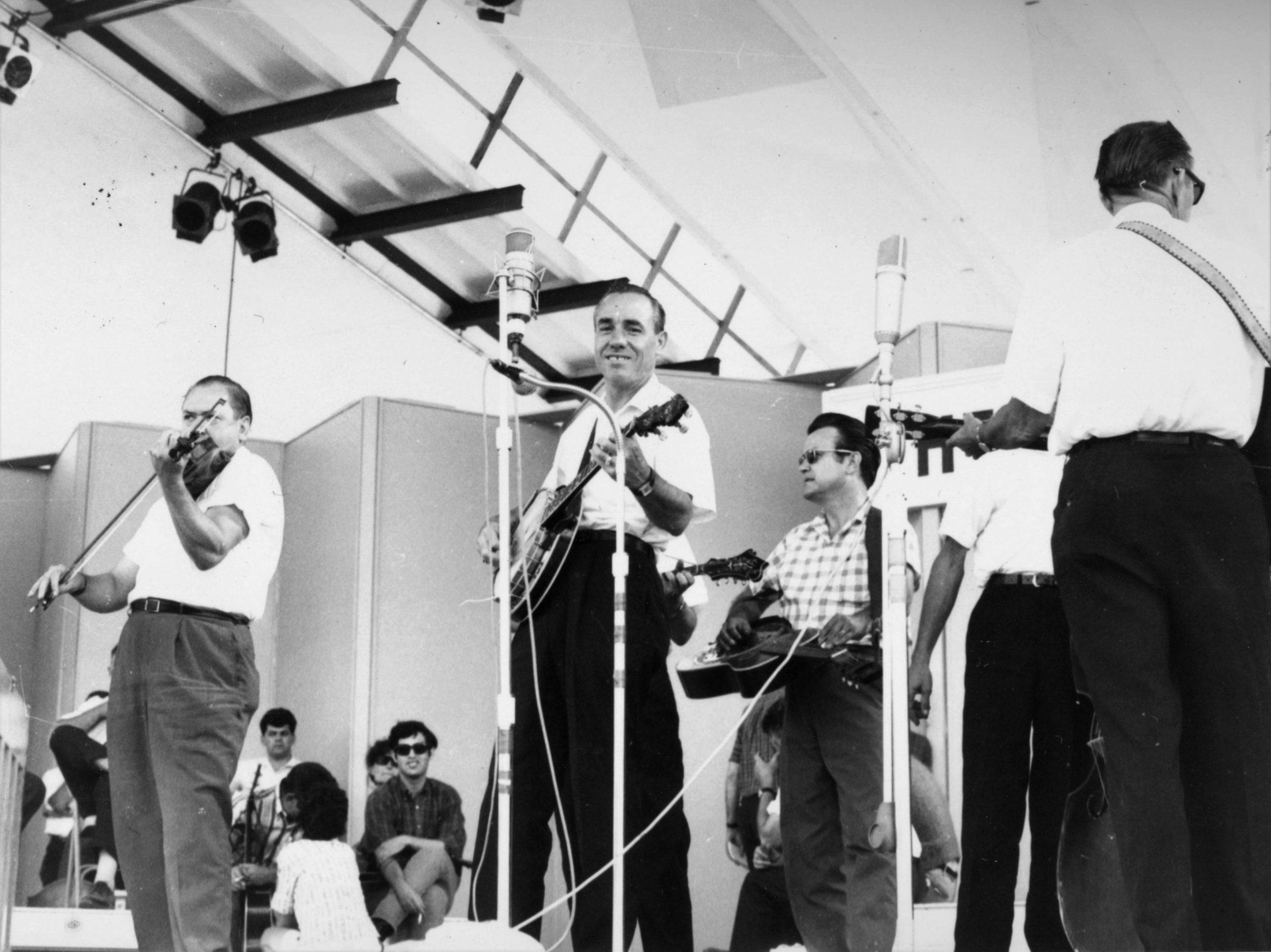 Flatt & Scruggs and the Foggy Mountain Boys (left to right): Paul Warren, Earl Scruggs, Josh Graves, and Lester Flatt. Photo Courtesy of the Earl Scruggs Center