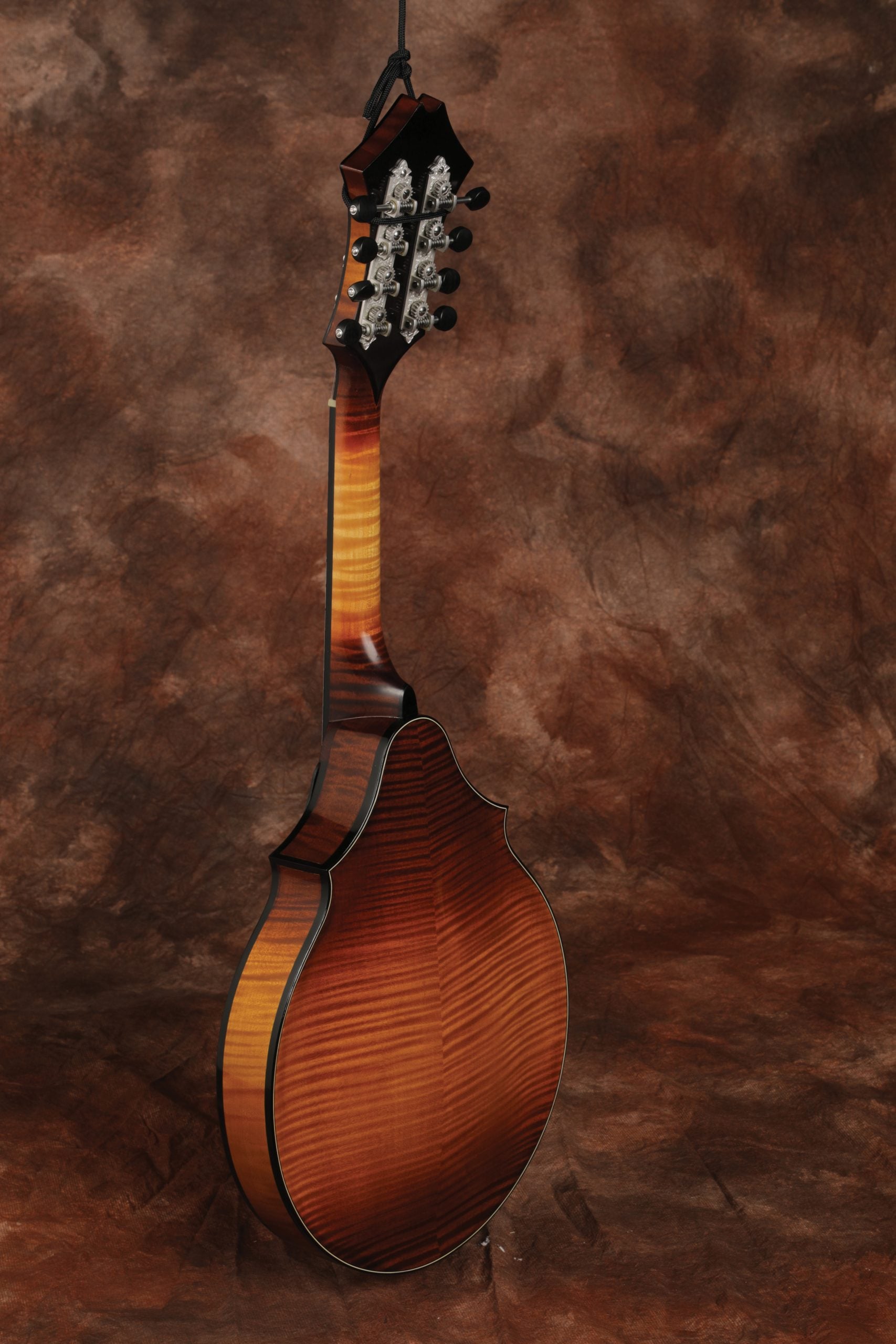 J model mandolin turned around to the back of the camera