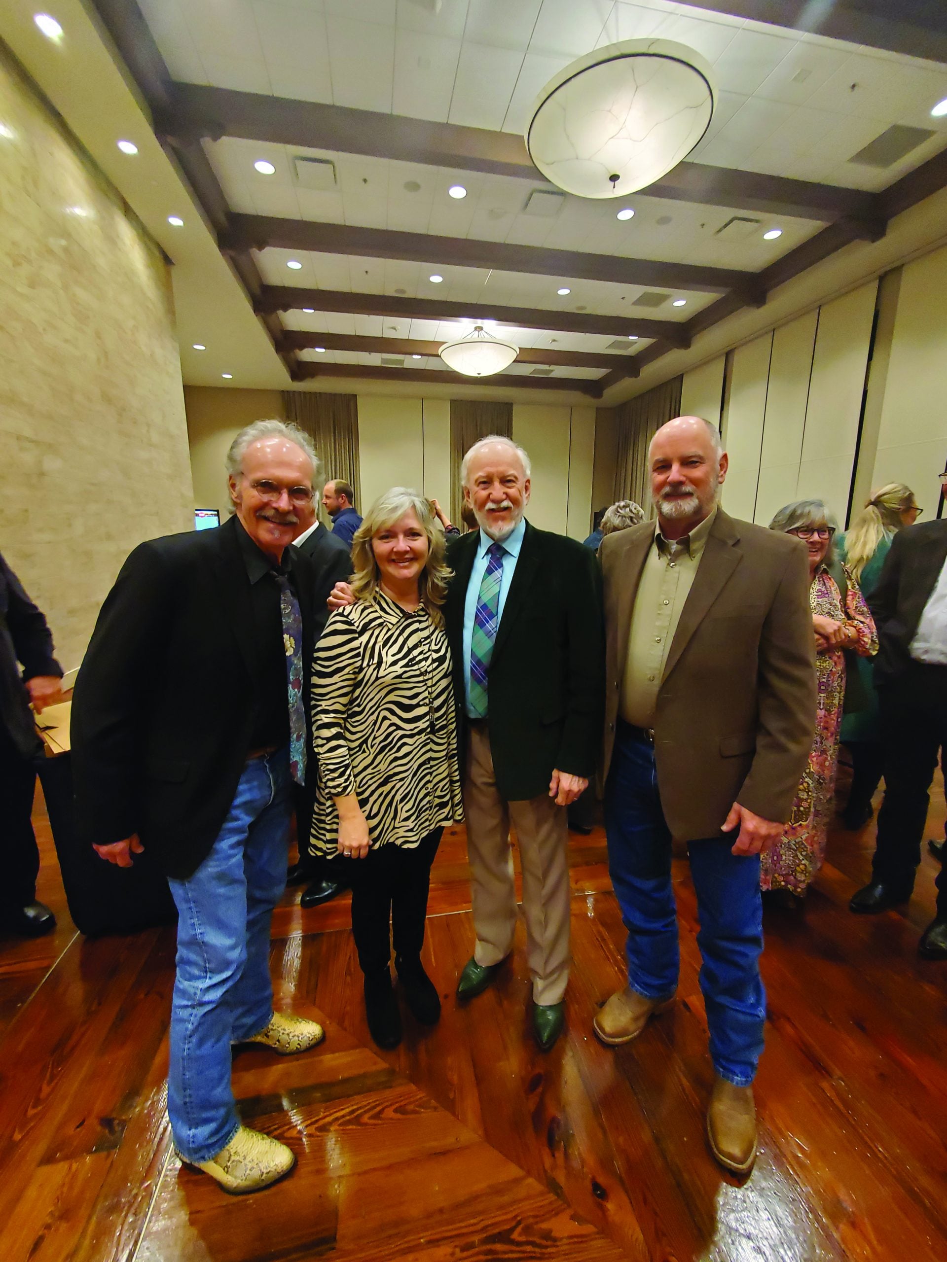 Below:  Terry Baucom, Karen Miller, Doyle Lawson, Keith Loflin at Doyle’s retirement celebration at Jekyll Island