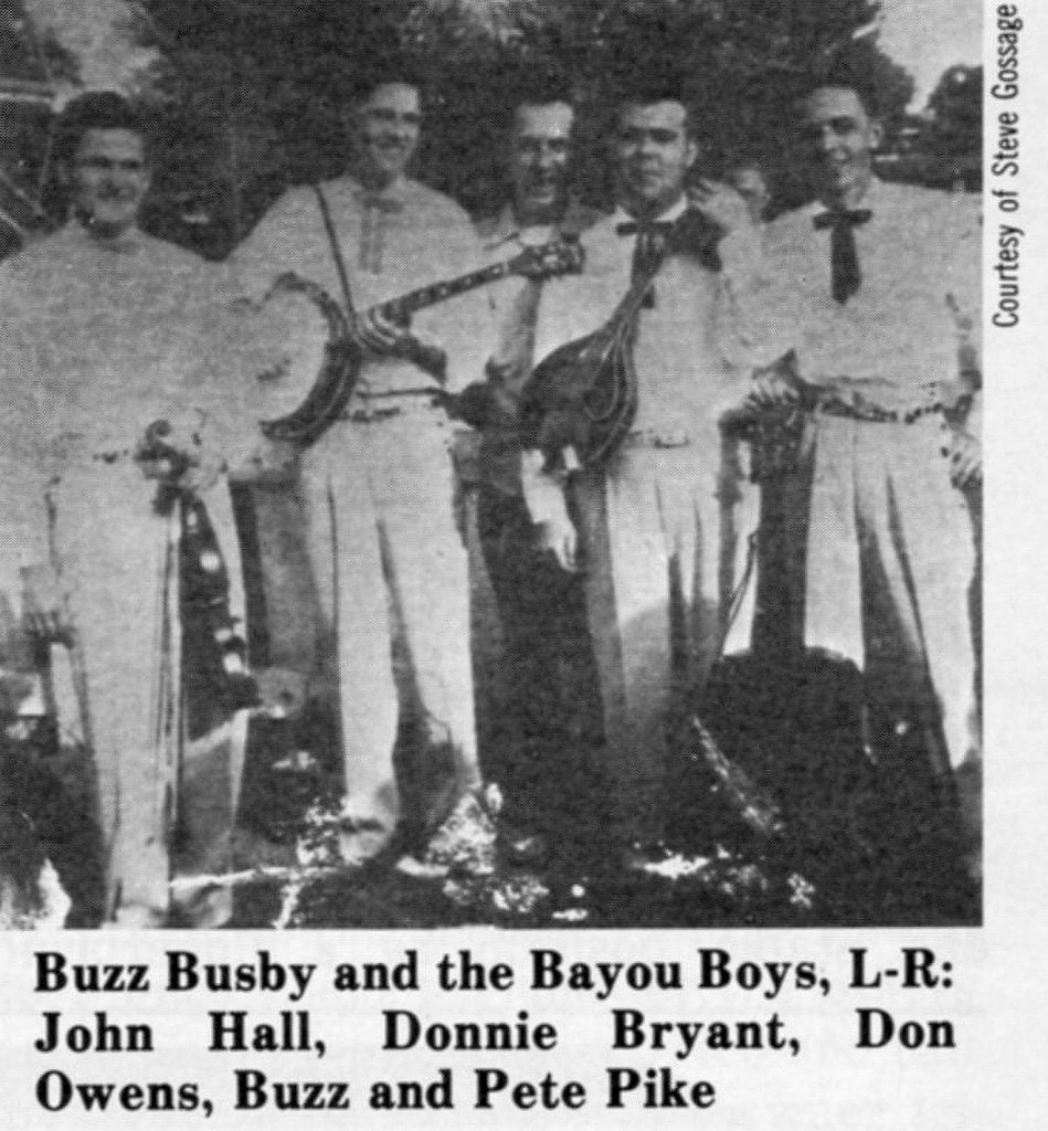 Buzz Busby and the Bayou Boys, L-R: John Hall, Donnie Bryant, Don Owens, Buzz and Pete Pike