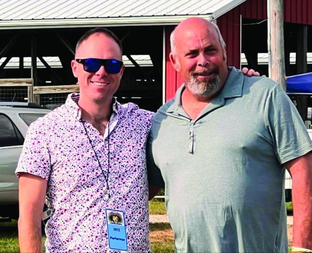 Danny Stewart with his son Danny Stewart, Jr. at the Delaware Valley Festival in 2022.  Danny, Jr. was at the event performing with the Navy band Country Current