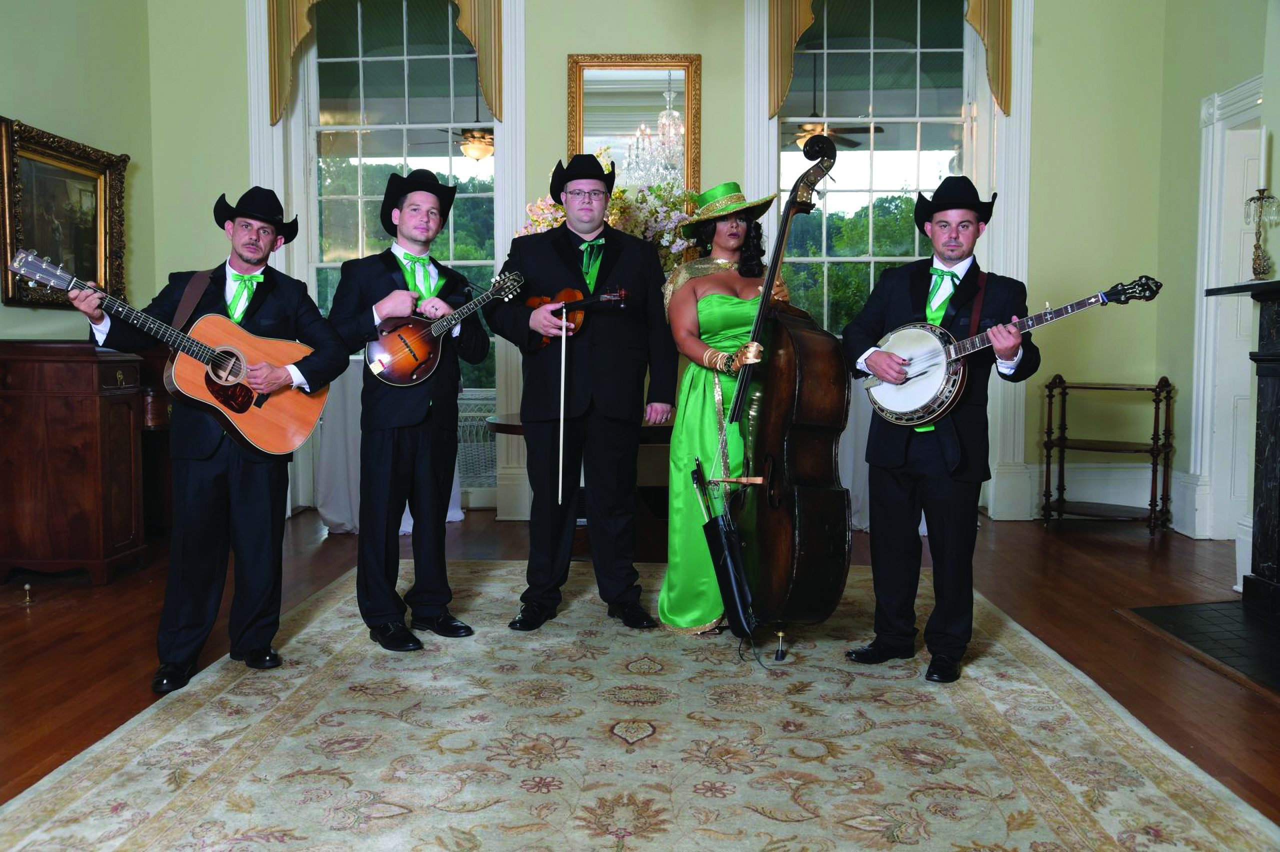 Dewey and Leslie Brown and the Carolina Gentlemen (left to right):  Tim Spence, Kendall Gales, Dewey Brown, Leslie Brown, Brandon Henson.//  Photo by Bonnie Trogdon Dreamcatcher Photography