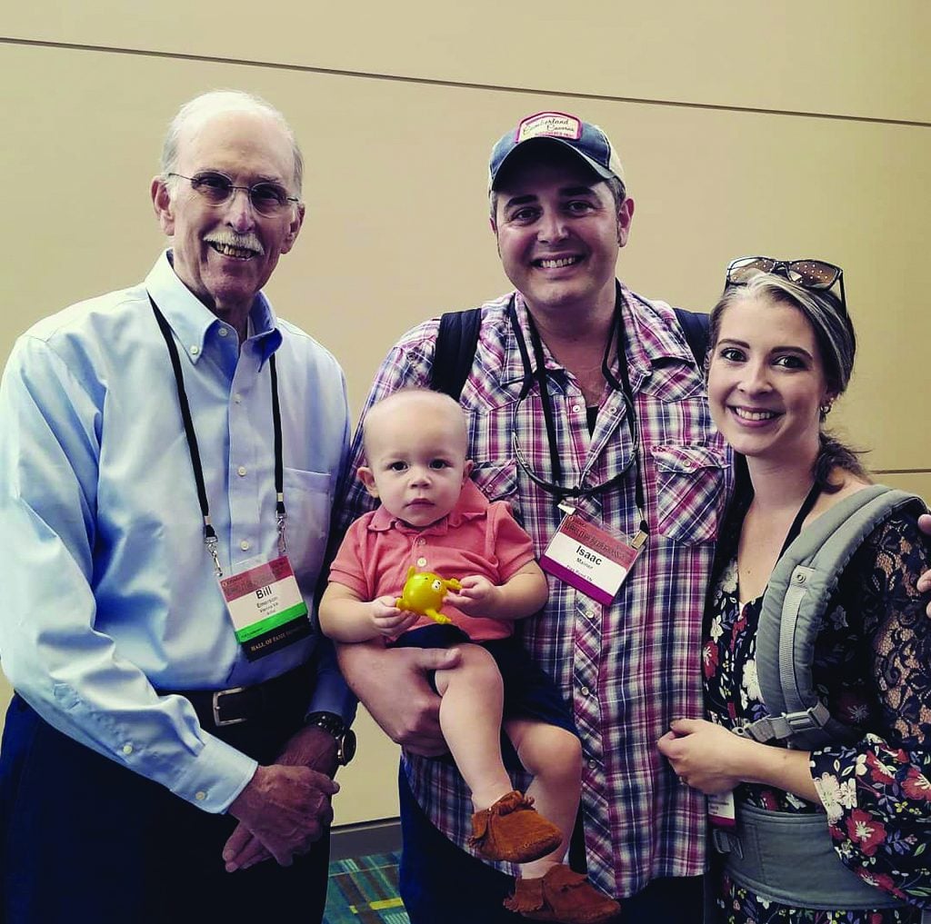 Laura and her husband Isaac Mainer with banjo legend Bill Emerson and their son, Bill’s namesake, Emerson Wade Mainer.