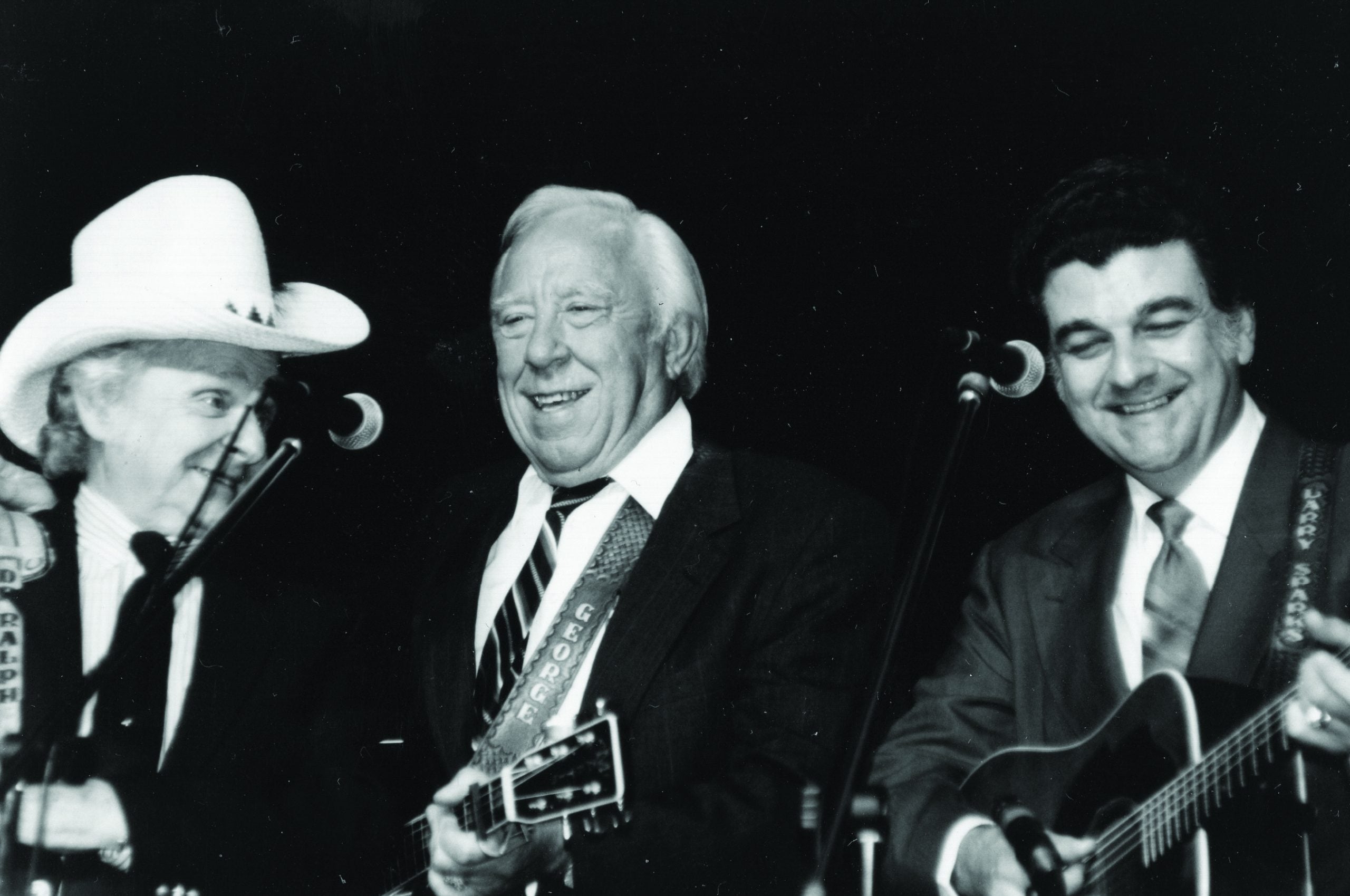 Ralph Stanley, George Shuffler, and Larry Sparks in 1992.  
