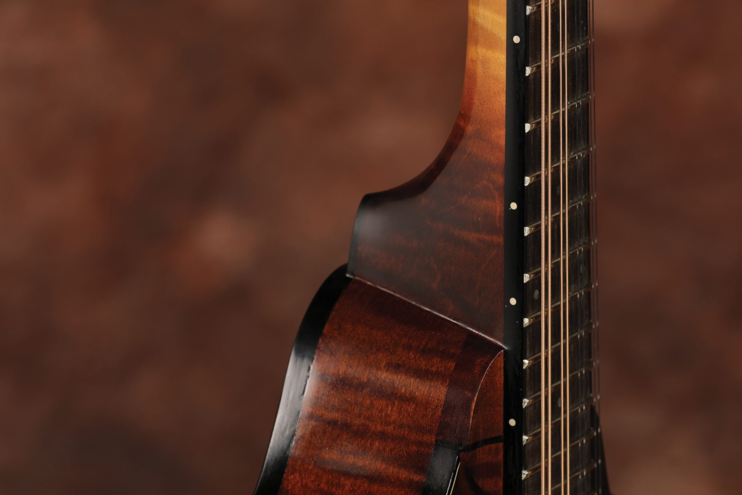 Closeup photo of the heel of the mandolin