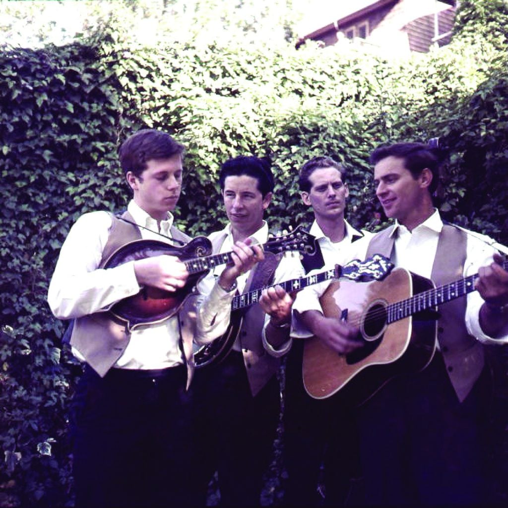 The Hillmen in Los Angeles, 1963– (left to right) Chris Hillman, Don Parmley, Rex Gosdin, and Vern Gosdin. Photo by Jim Dickson from The Henry Diltz Archives