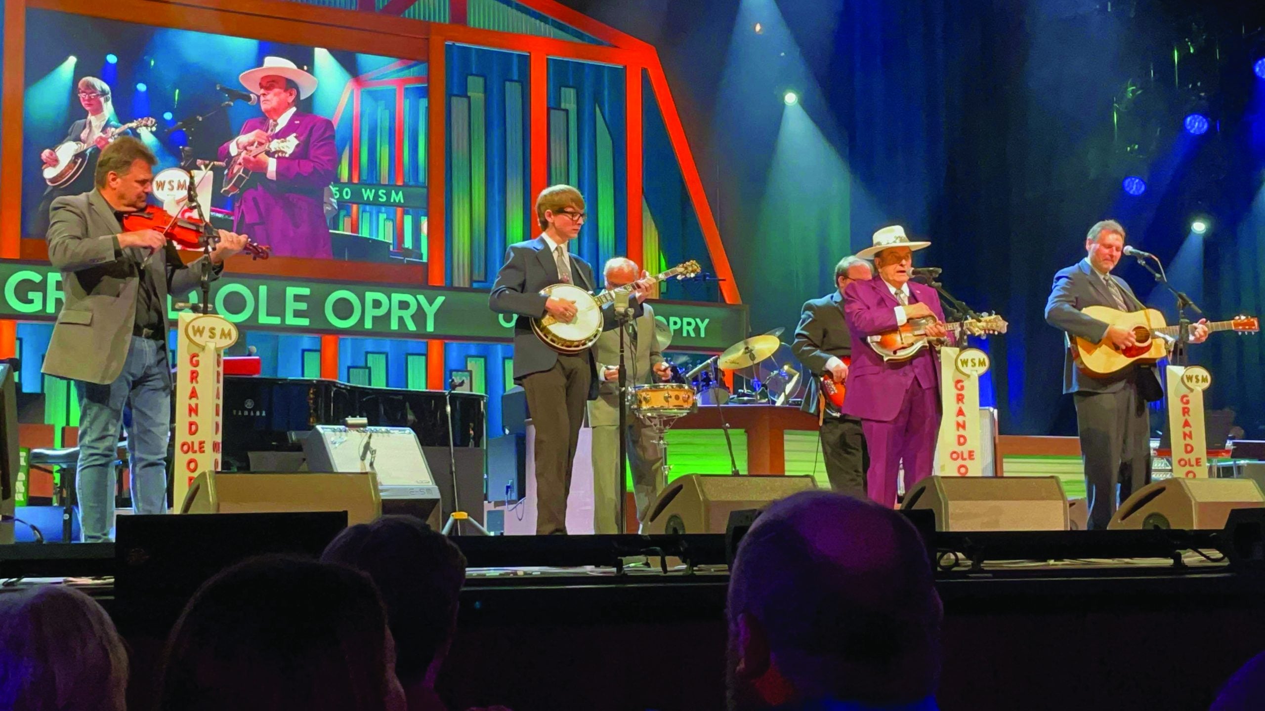  Lincoln Hensley performing with Bobby Osborne and Rocky Top X-Press at the Grand Ole Opry.  // Photo by Aynsley Porchak