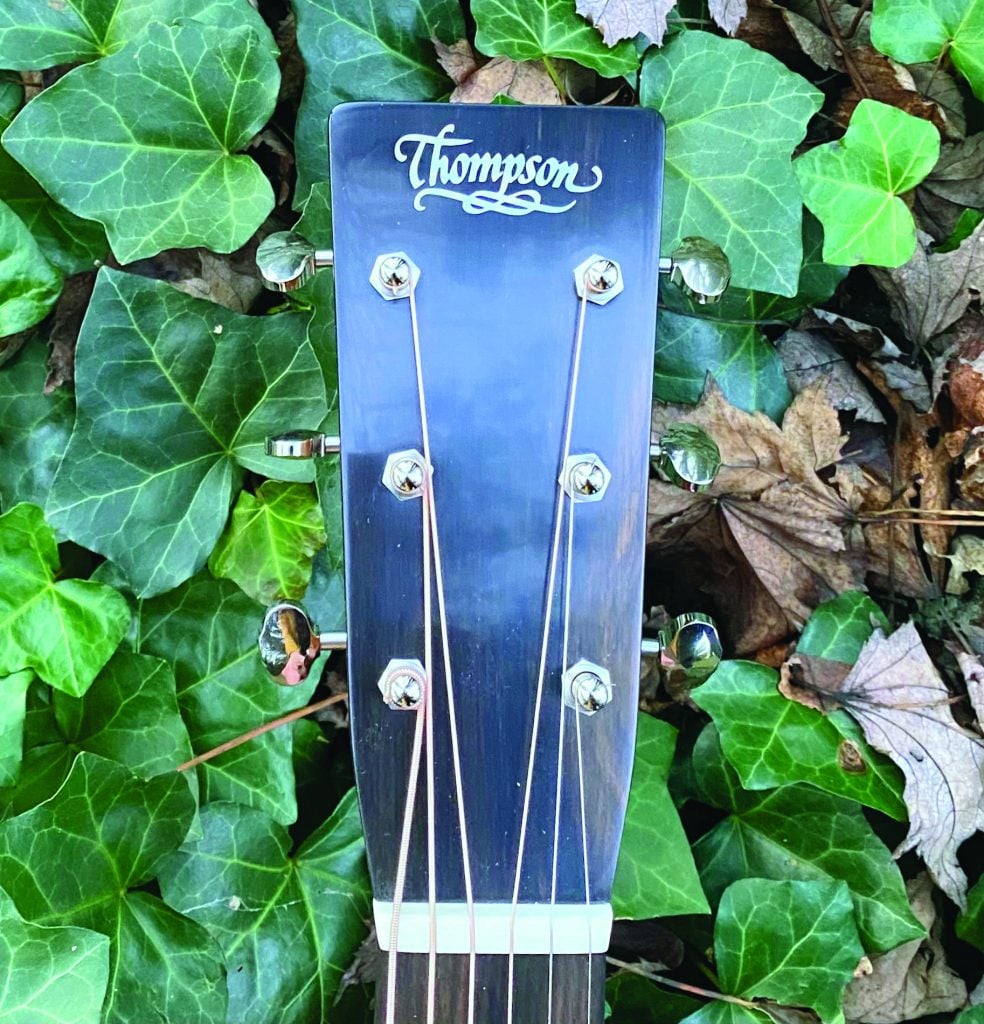 Close up shot of a Thompson guitar