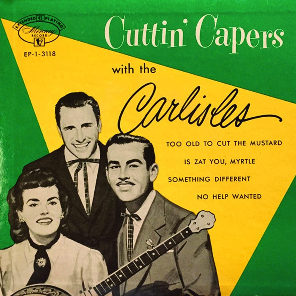 Betty Amos with banjo in hand, as she appeared in the early 1950s with The Carlisles.