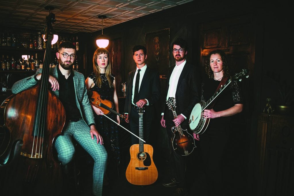 Mile Twelve (left to right):  Nate Sabat, Bronwyn Keith Hynes, Evan Murphy, David Benedict, Catherine “BB” Bowness Photo by Kaitlyn Raitz