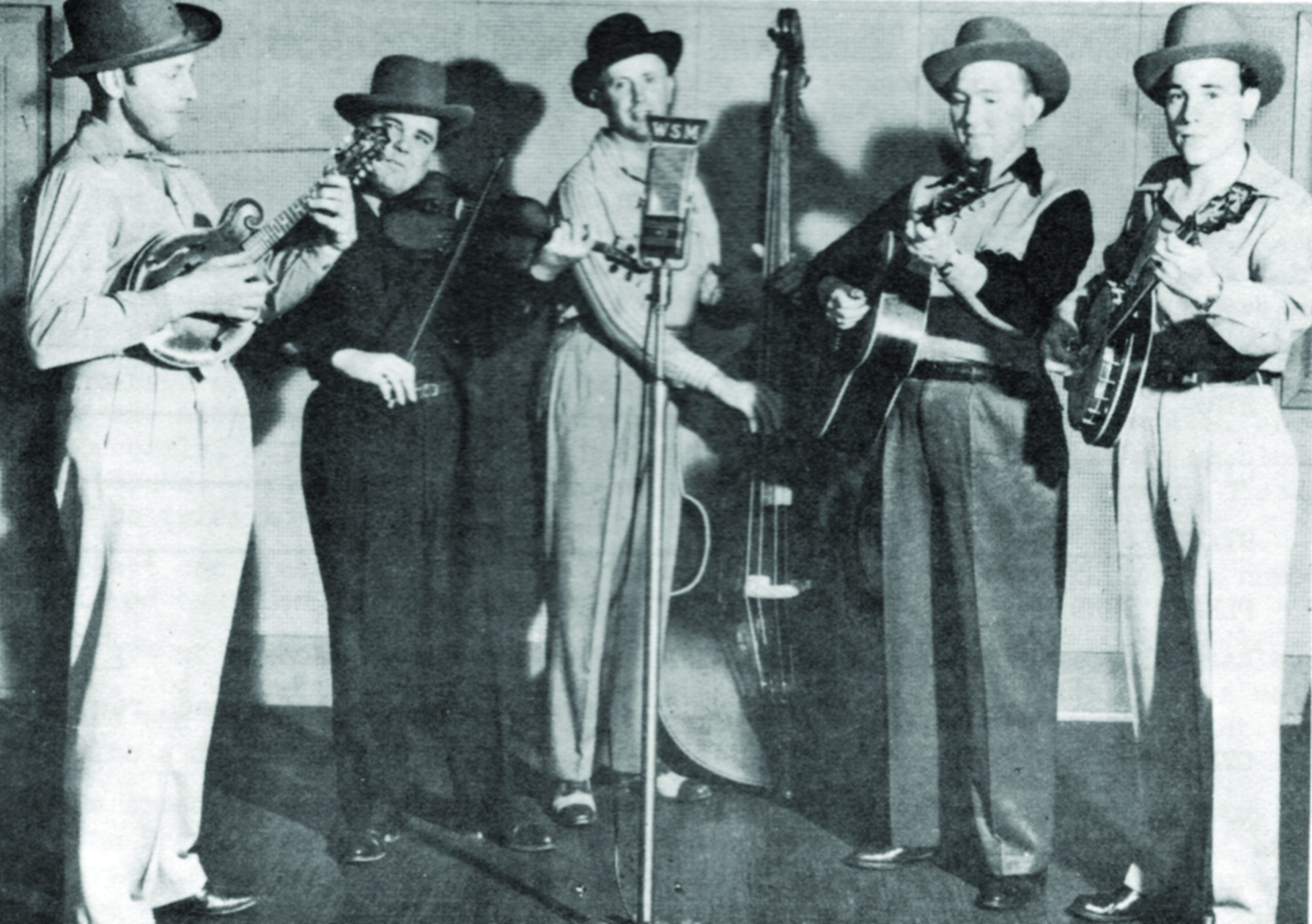 Bill Monroe, Chubby Wise, Birch Monroe, Lester Flatt, Earl Scruggs