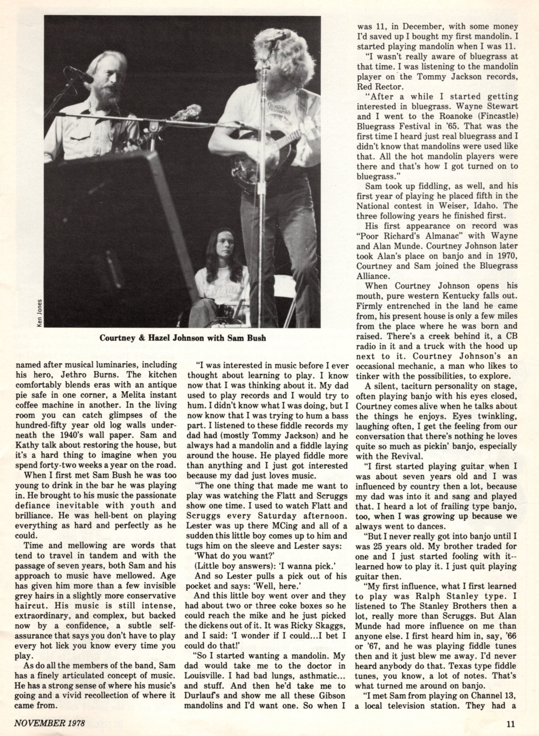 Clipping from an original Bluegrass Unlimited magazine