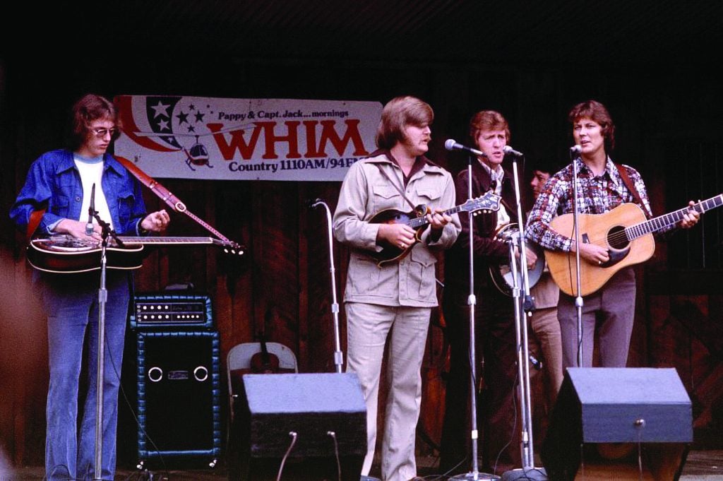 Jerry Douglas, Ricky Skaggs, J.D. Crowe, and Tony Rice.  Photo by Phil Zimmerman