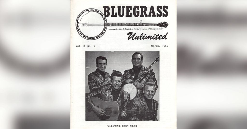 Original Bluegrass Unlimited magazine cover featuring the Osborne Bothers