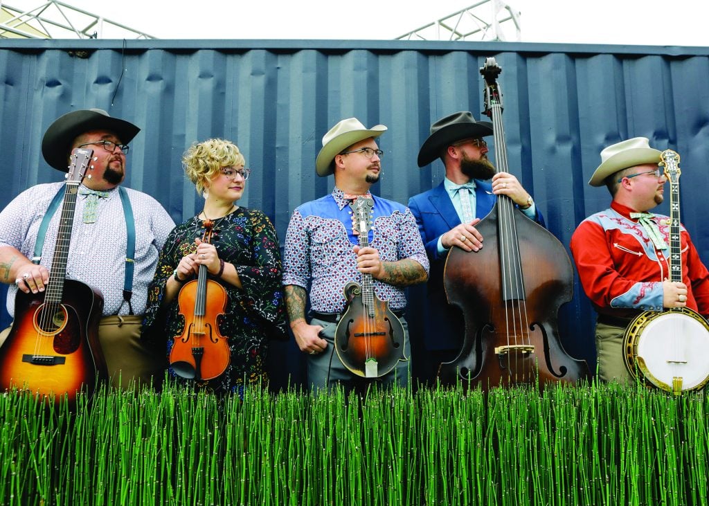 L to R: Josh Rinkel, Laura Orshaw, C.J. Lewandowski, Jasper Lorentzen, Jereme Brown Photo by Amy Richmond, courtesy of Smithsonian Folkways Recordings.