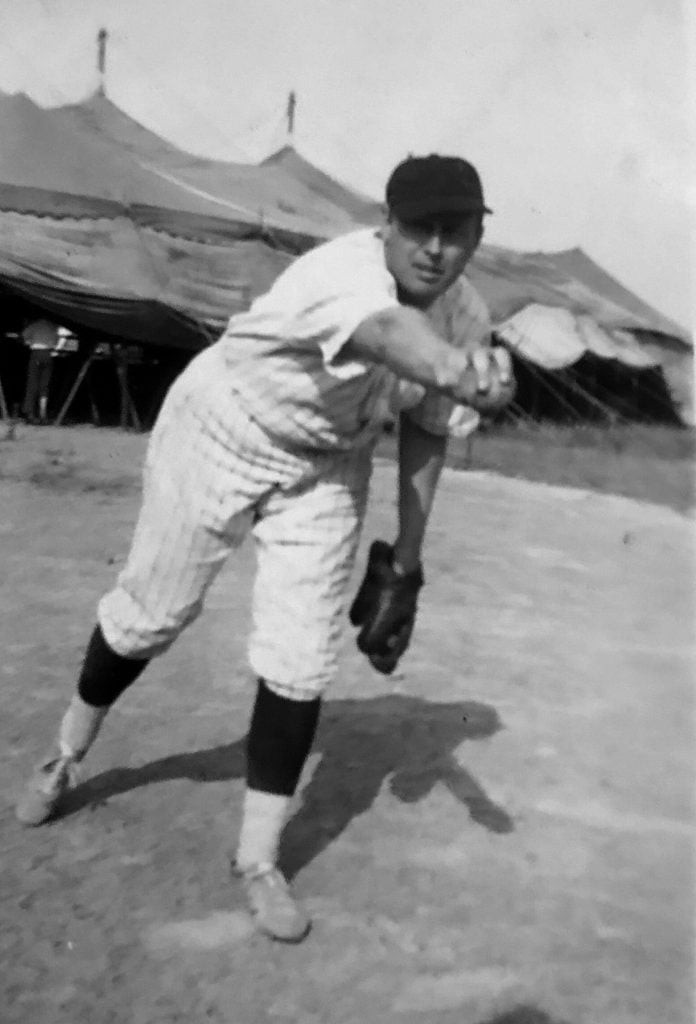 Bill Monroe playing baseball