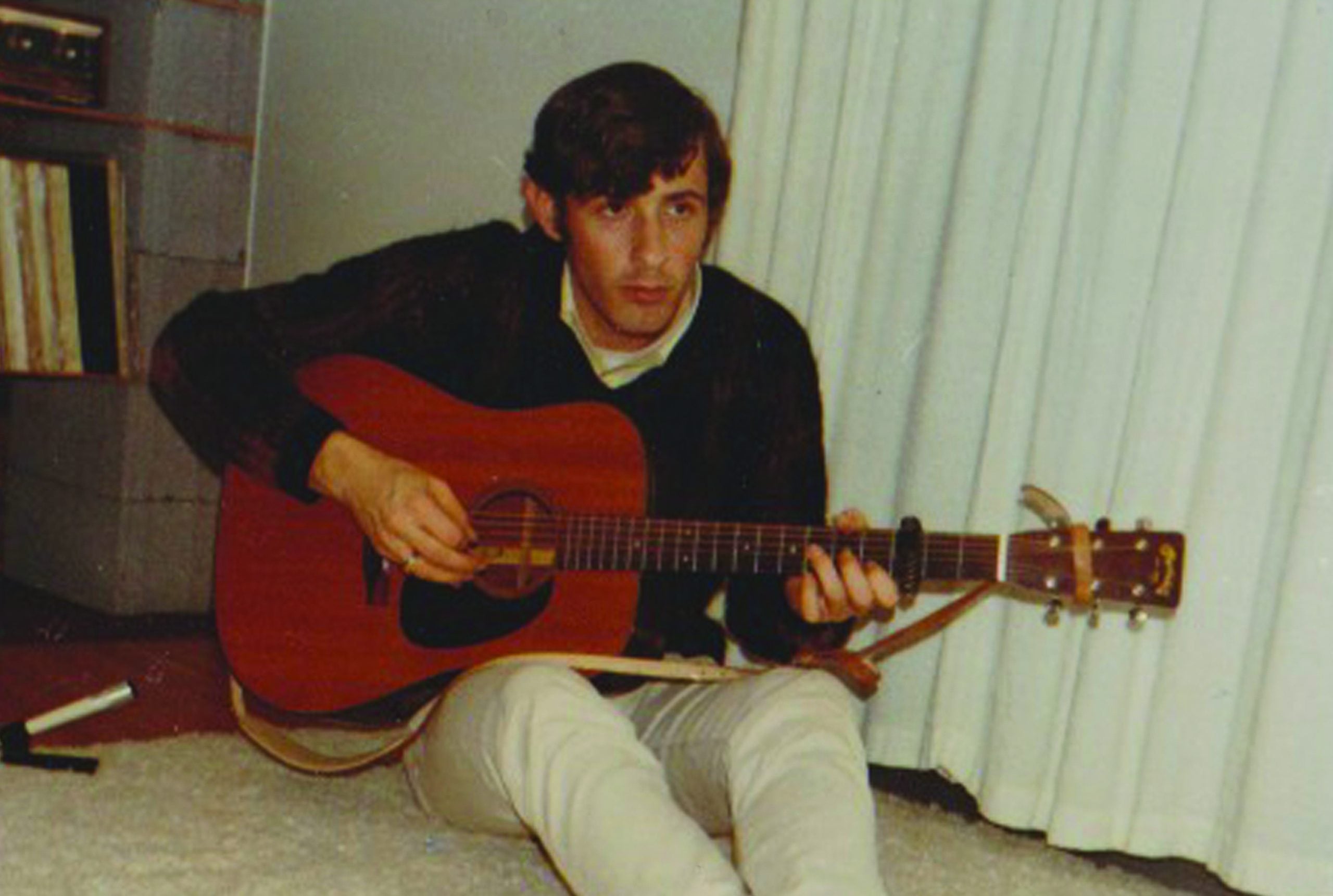 Inset: Chuck Dunlop with the guitar in 1970.