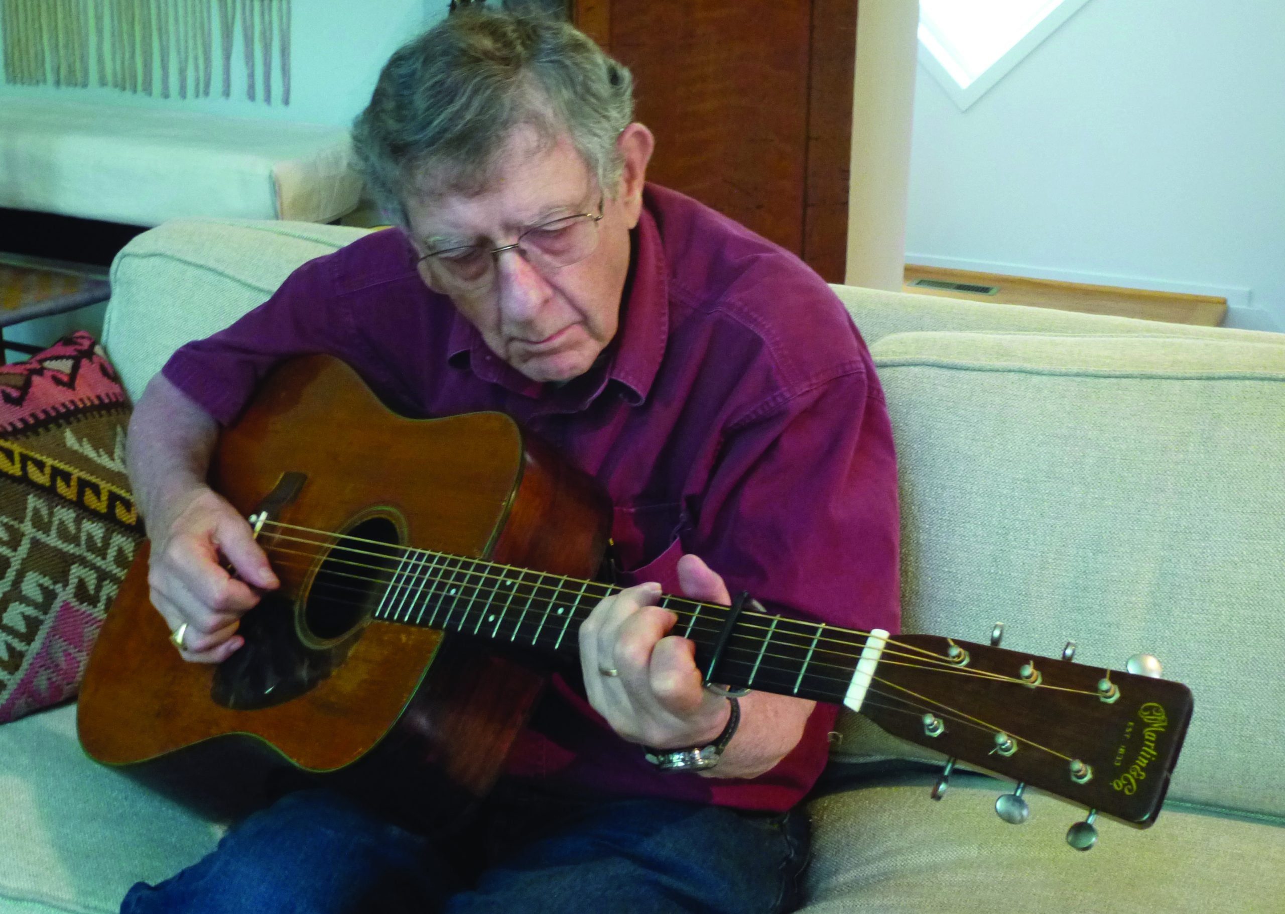 Chuck Dunlop playing the recovered Martin.