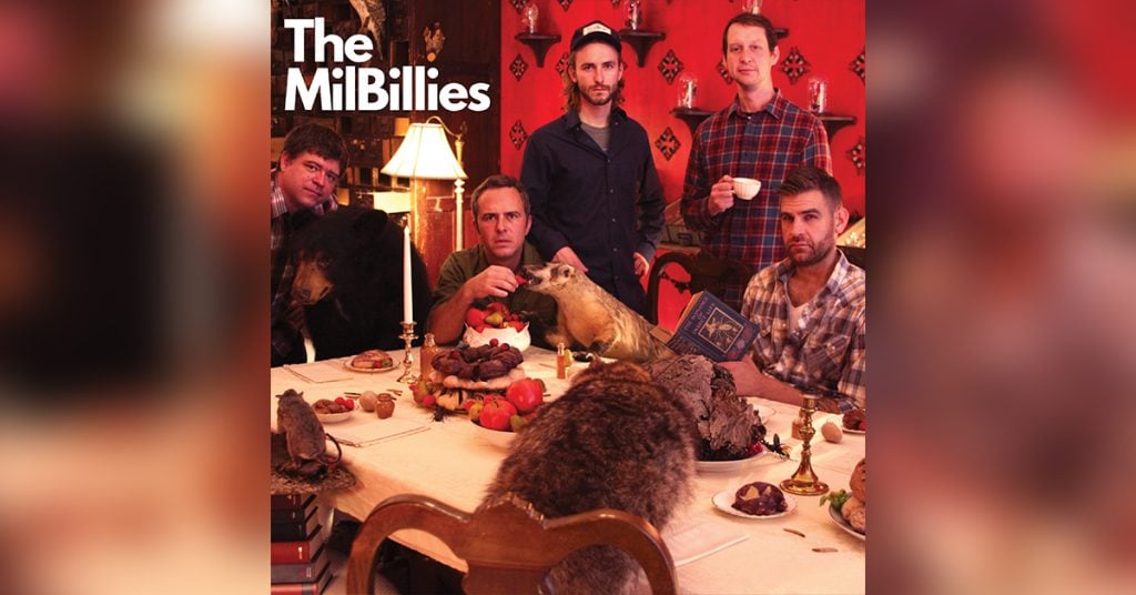 The MilBillies album cover of them sitting at a kitchen table