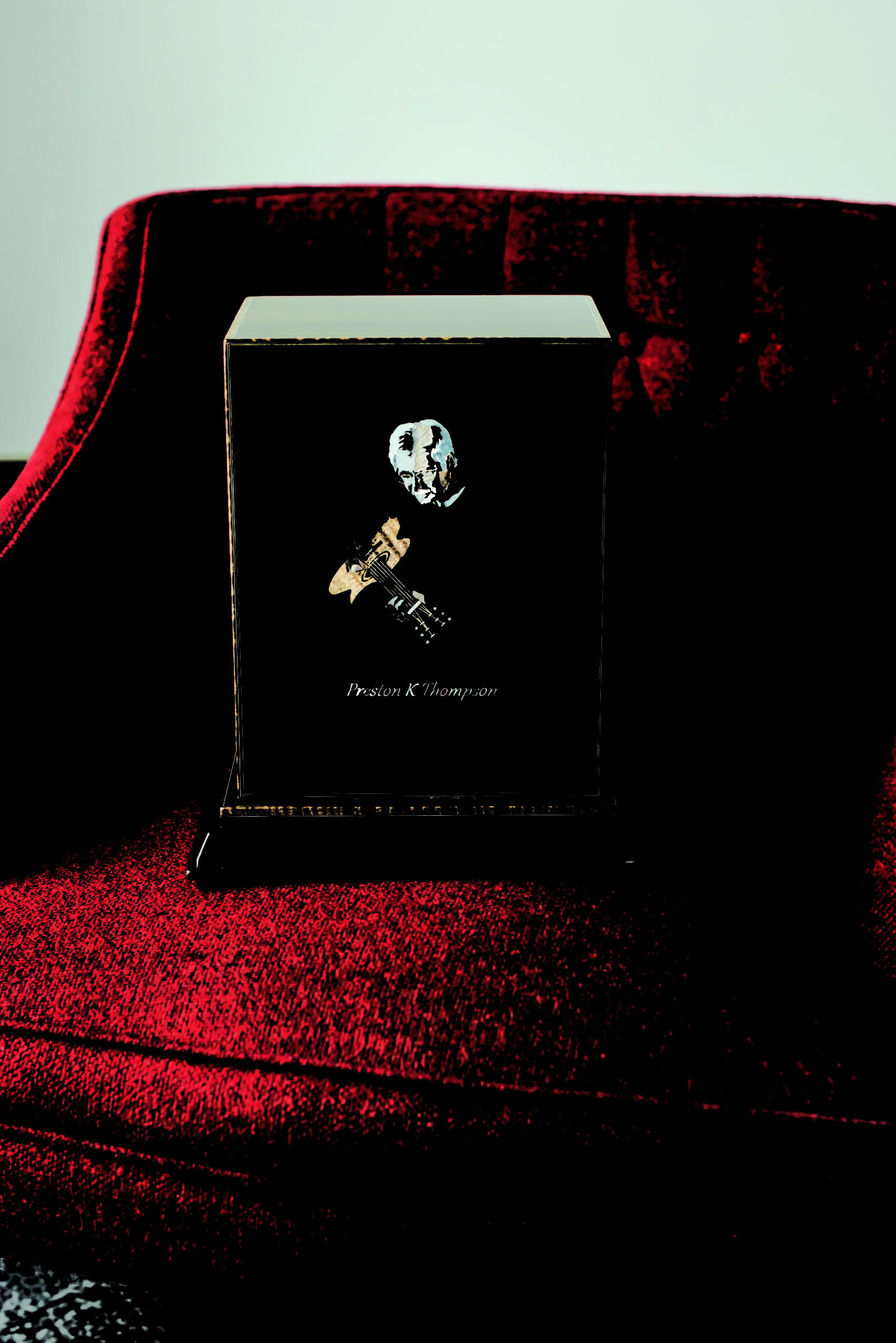 Preston Thompson's wooden Urn on display