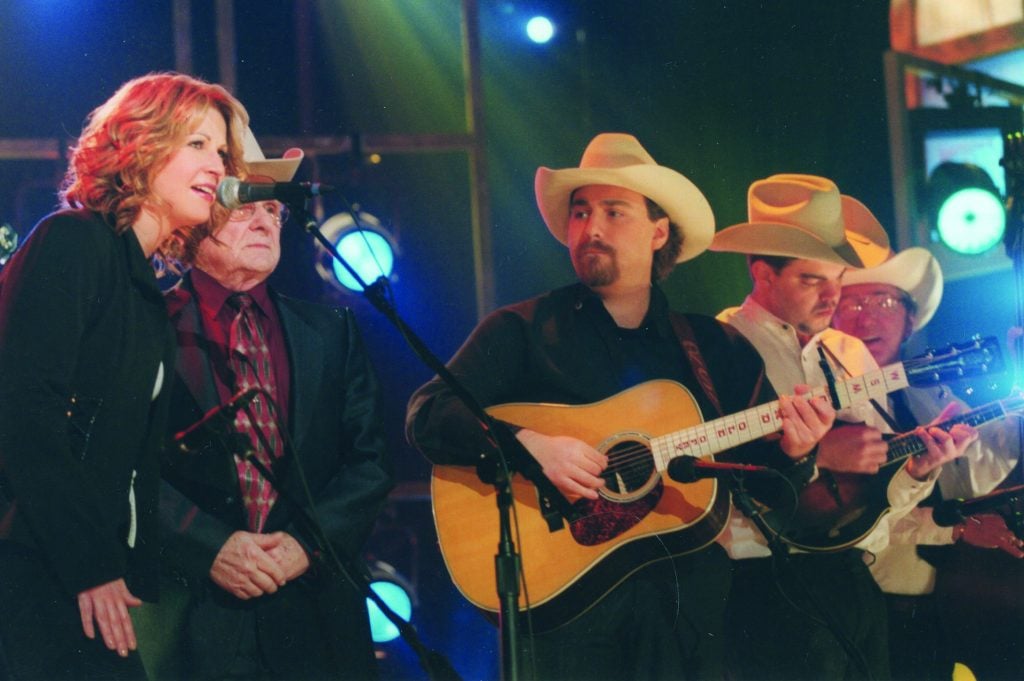 Ralph Stanley and Ralph Stanley II with Patty Loveless in 2002. Photo by Patricia Presley