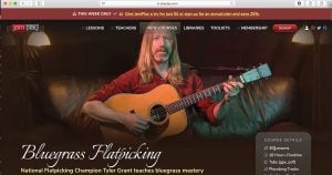 Screenshot of Bluegrass Flatpicking website
