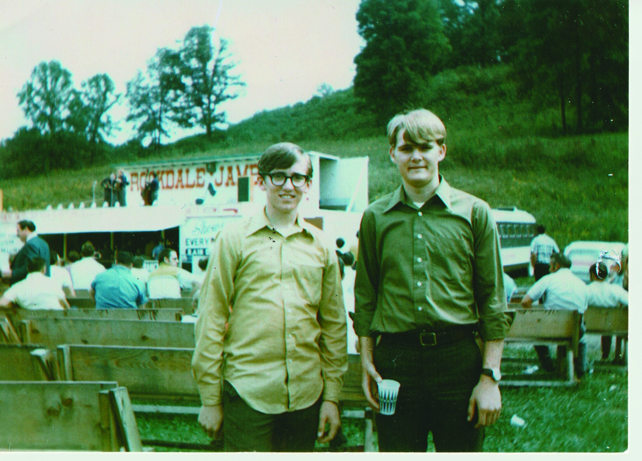 Lower: Keith Whitley and Ricky Skaggs at the Rockdale Jamboree, September 1970.   Photo by Ron Eldridge