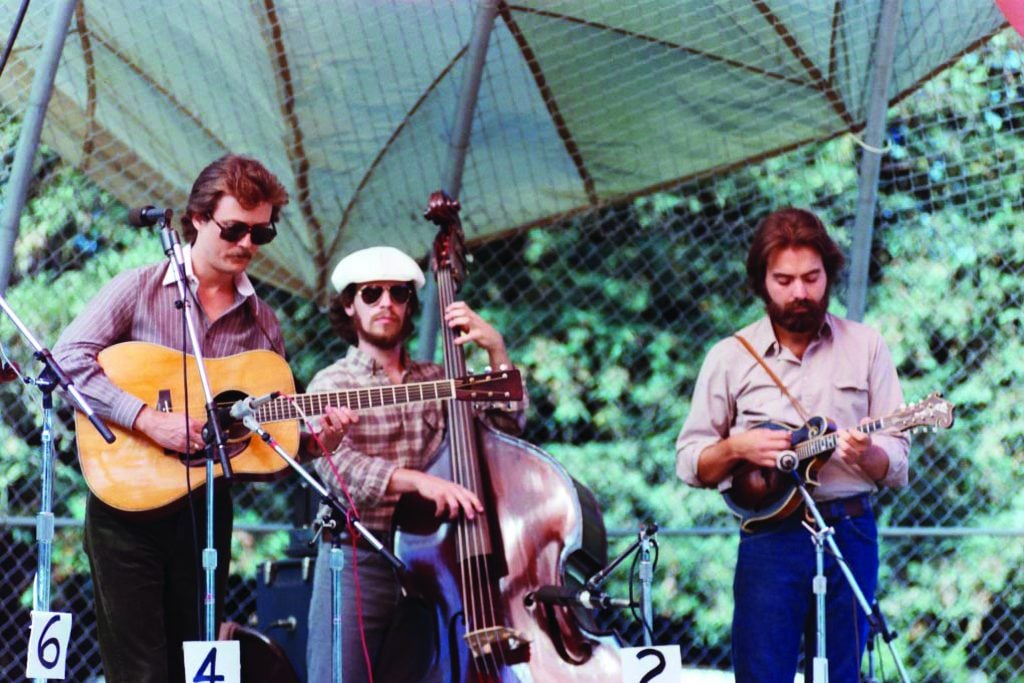 Tony Rice, Todd Phillips, and John Reischman. Photo by Ron Clegg