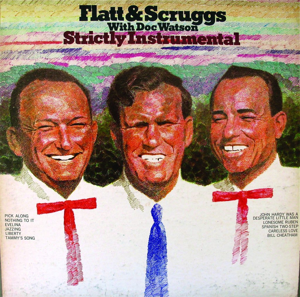 Released in 1967, Strictly Instrumental was one of eighteen album covers that Thomas B. Allen illustrated for Lester Flatt and Earl Scruggs.