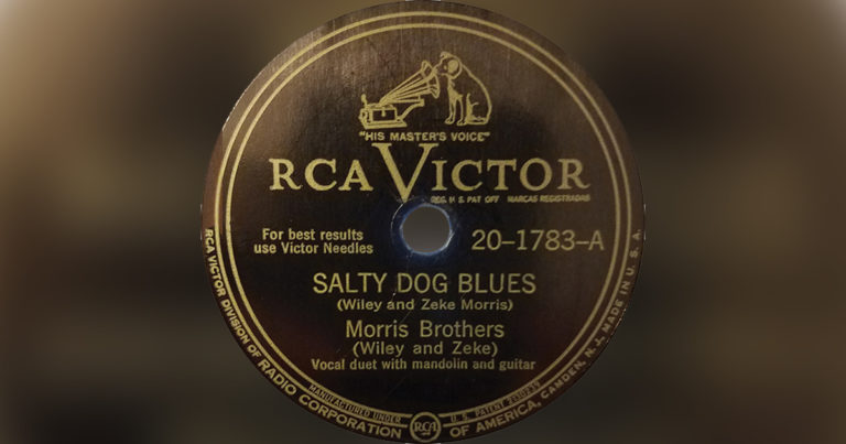 Label from a 1945 re-recording of “Salty Dog Blues” by the Morris Brothers.