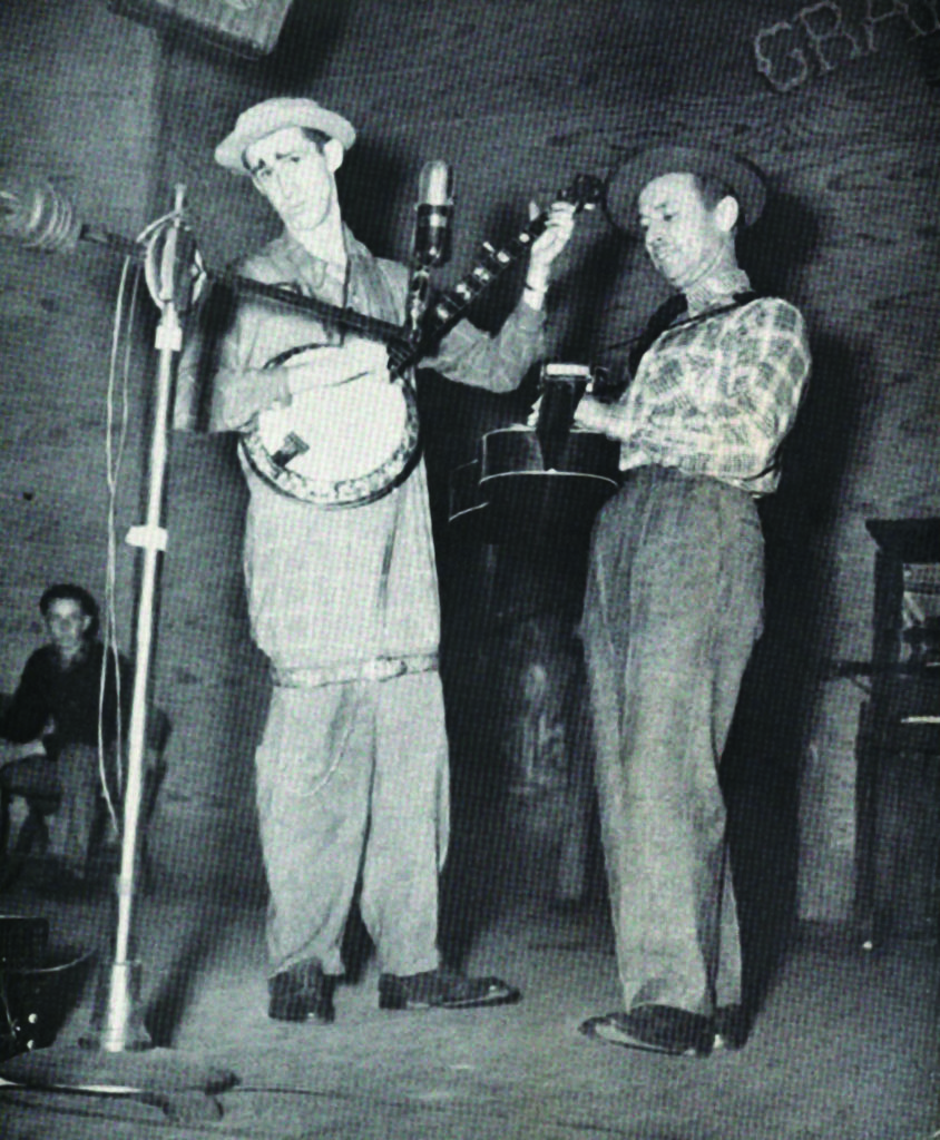 Stringbean performing in his familiar stage costume Photo Courtesy of the Bluegrass Music Hall of Fame and Museum, Owen Lawson Collection