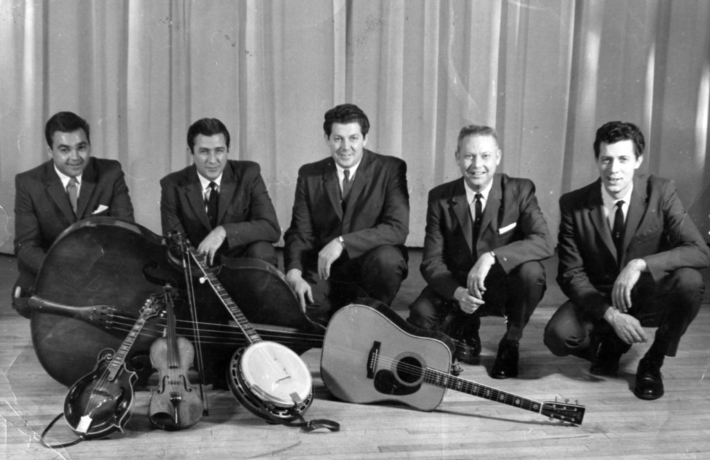 The Country Gentlemen (back row, left to right) Kevin Church, Norman Wright, and Jimmy Bowen with Charlie Waller.