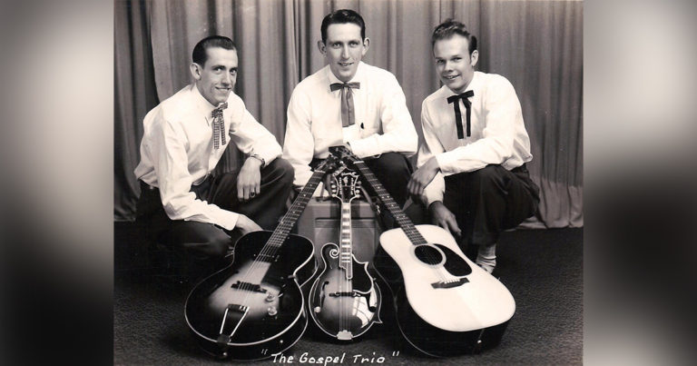 The Tate Brothers/Gospel Trio. Left to right: Bob Tate, Jim Tate, and Dan Hatfield. Photo courtesy of Shari Ann Tate Holmberg/Tate Family