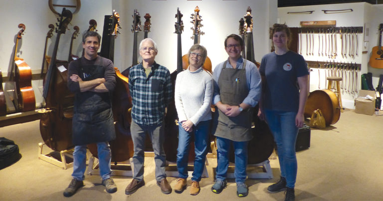 Bass Violin Staff (left to right): Tony Morton, Bob Beerman, Teresa Rasco, Cody Rex, and Rachel York // Photo by Gary Hatley