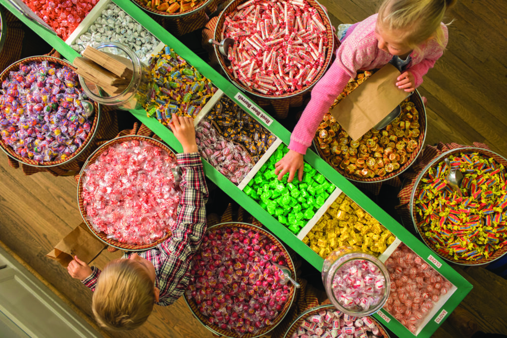 Penny-candy barrels and sweet treats compliment the musical offerings at The Floyd Country Store. Photo courtesy of Brett Winter Lemon