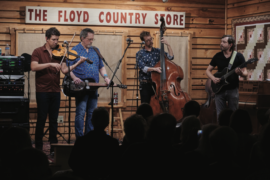 The Jerry Douglas Band entertaining a sold out crowd at The Floyd Country Store on Mother’s Day 2023. Photo courtesy of Rick Krajnyak