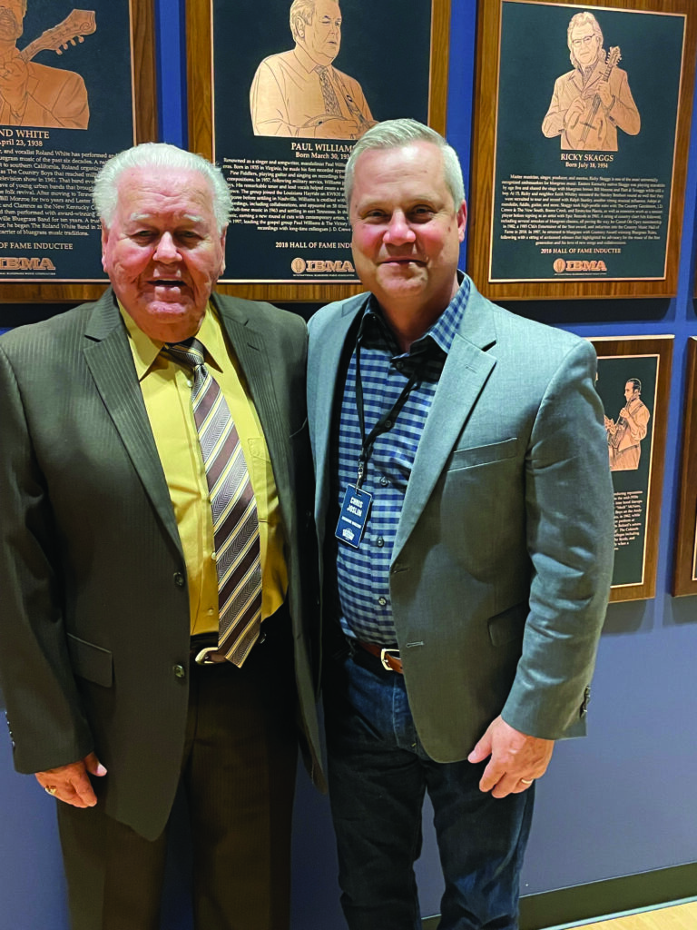 Paul Williams and Chris Joslin, Executive Director of the Bluegrass Music Hall of
Fame and Museum. Photo by Emma McCoury