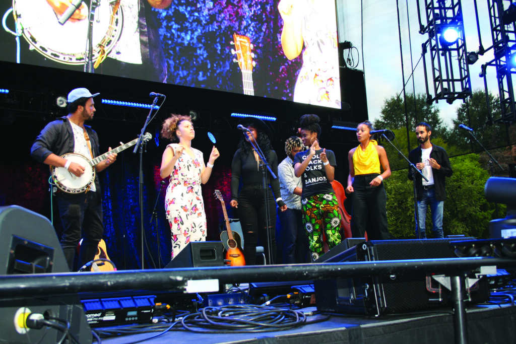 Jake Blount, Kaia Kater, and Tray Wellington brought some jazz and soulful influence to bluegrass on Saturday night.