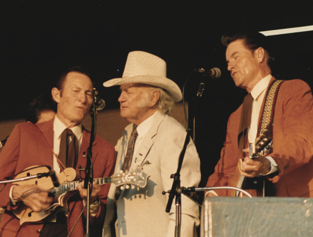 Jesse McReynolds, Bill Monroe, Jim McReynolds.  Photo courtesy of Joy McReynolds