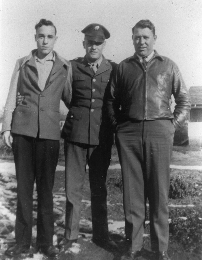 Earl, Horace and Junie Scruggs posing for a photo in the 1940s. Courtesy of Gardner Webb University Special Collections.