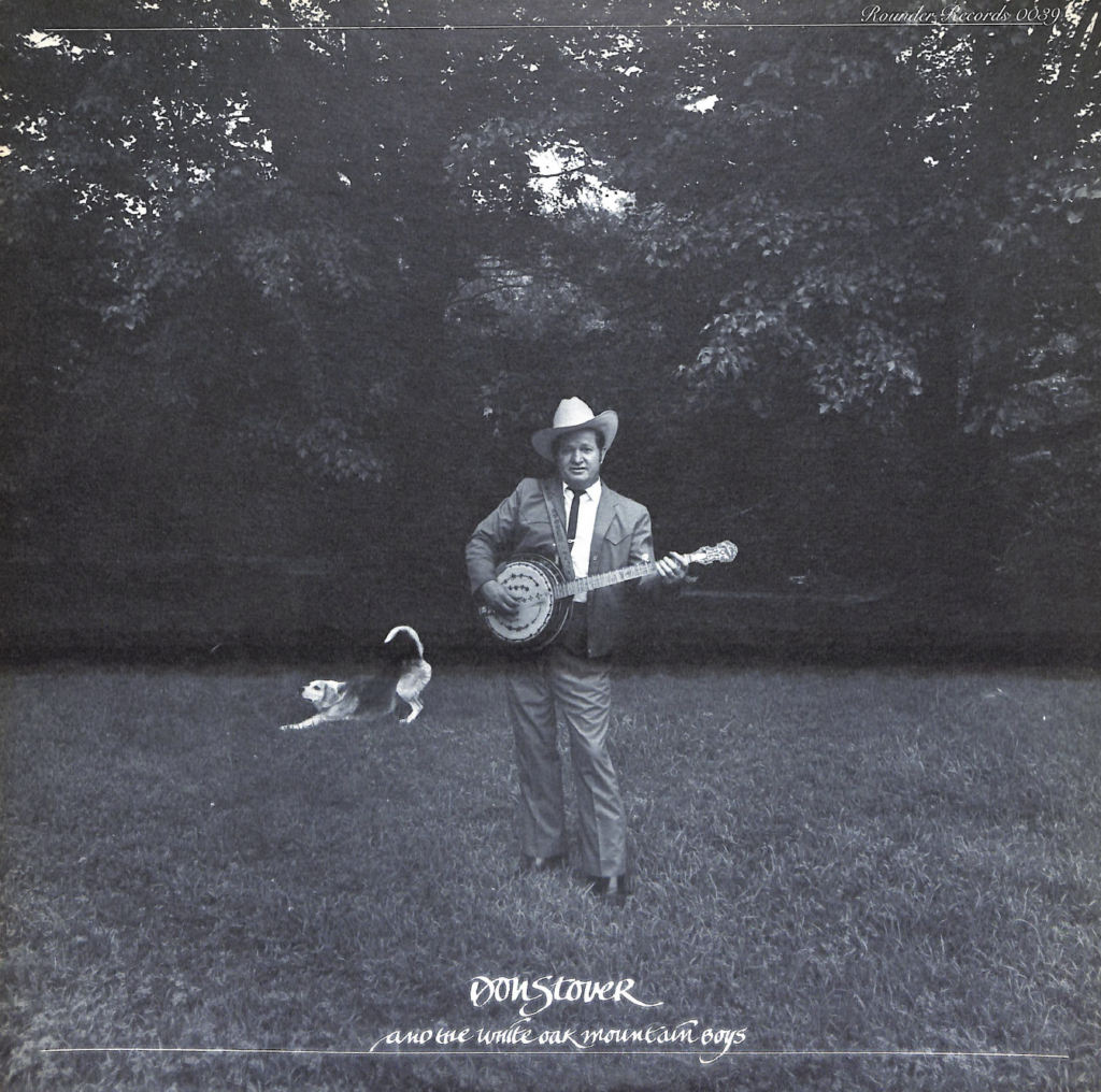 Don Stover, as featured on the cover of his Rounder album with the White Oak Mountain Boys, with his RB6 banjo. Album cover photo by Henry Horenstein.