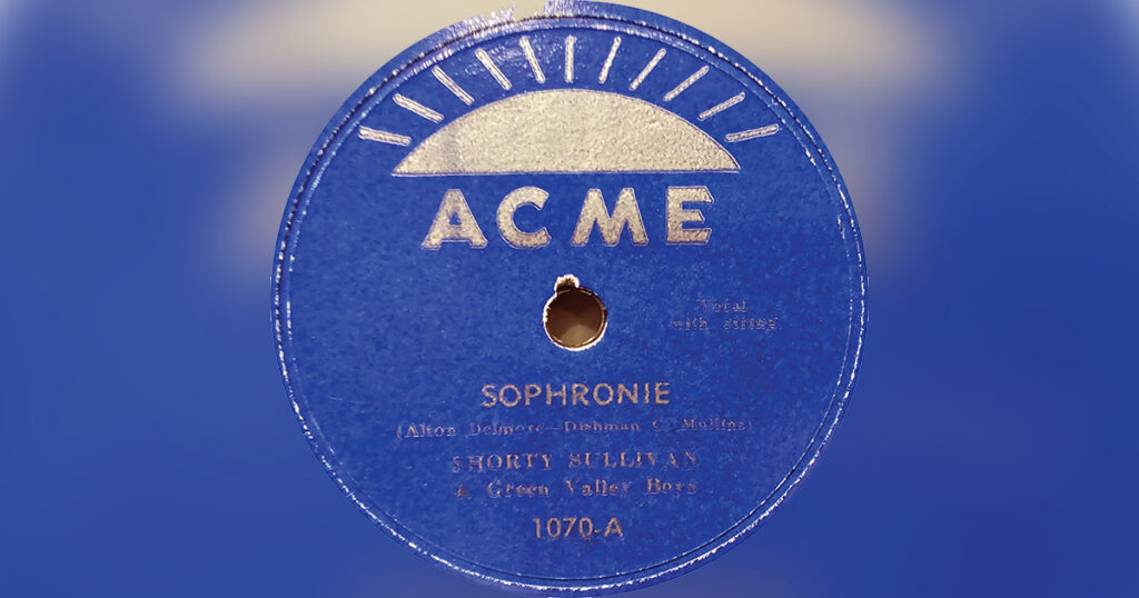 The first recording of “Sophronie,” by Shorty Sullivan, ca. 1952