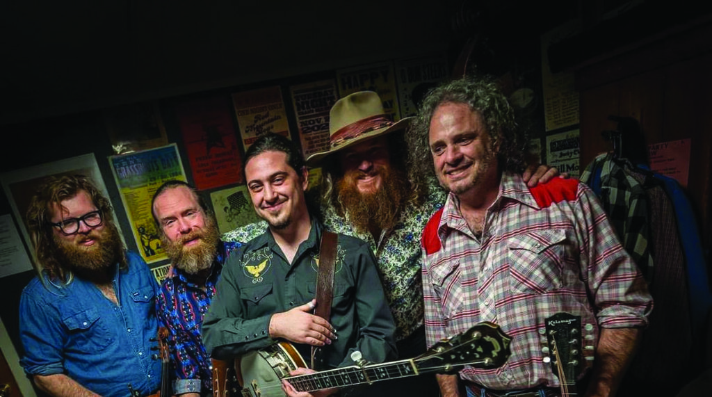 The Songs From The Road Band (left to right):  James Schlender, Sam Wharton, Gabe Epstein, Charles Humphrey III and Mark Schimick.   //  Photo by Tom Farr