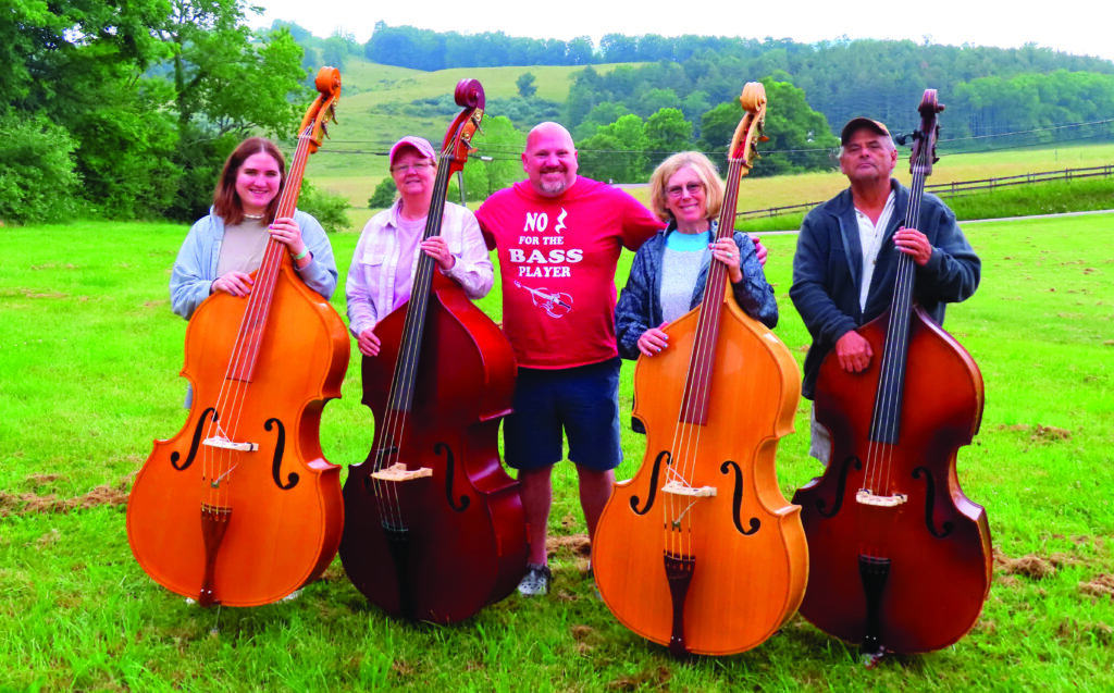 Tim Corbett with his bass class.