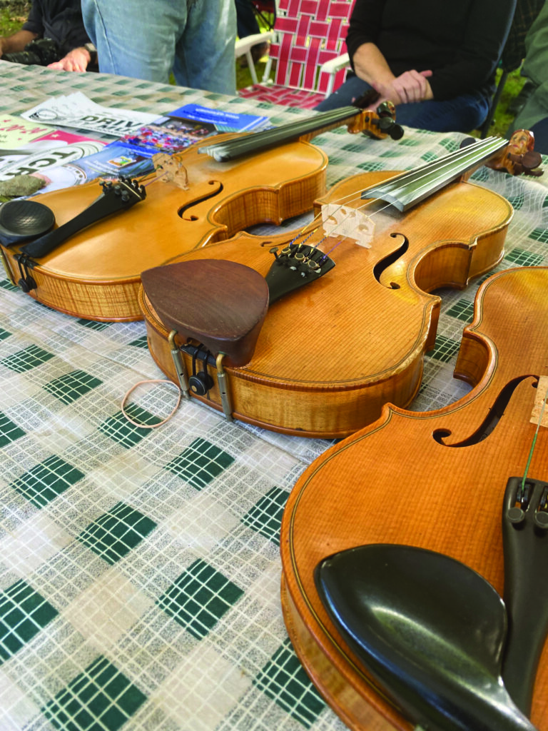 lbert Hash’s fiddles on display