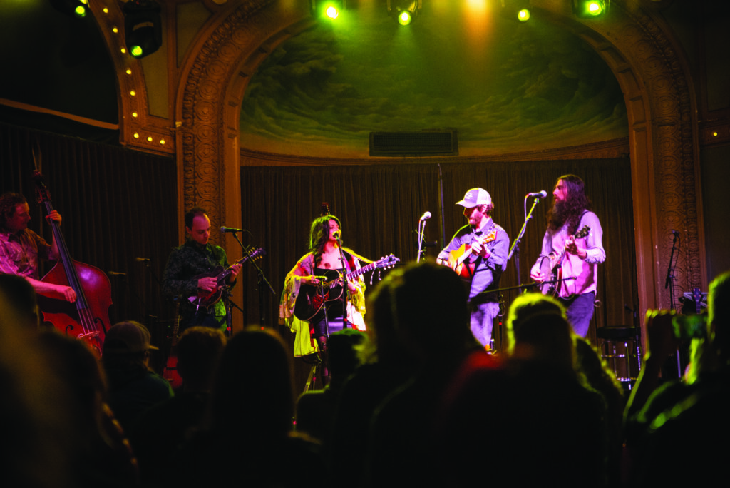 Never Come Down performing in the Crystal Ballroom in Portland, Oregon.  
Photo by Angela Lariza