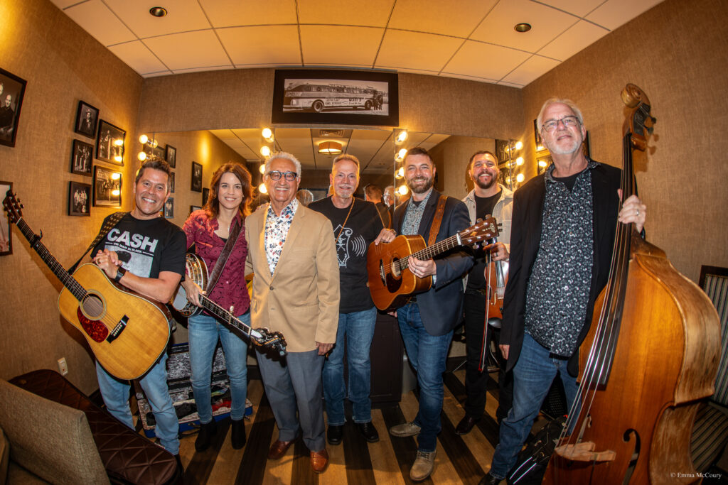 The Grascals back stage at the Grand Ole Opry with Del Bryant. 
(L to R) Jamie Johnson, Kristin Scott Benson, Del Bryant, Danny Roberts, John Bryan, Jamie Harper and Terry Smith Photo by emma mccoury
