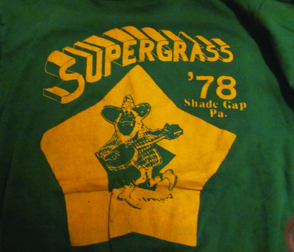 T-shirt for Jim Clark’s 1978 Supergrass festival in Shade Gap, Pennsylvania. 
Photo courtesy of Doug Bailey.
