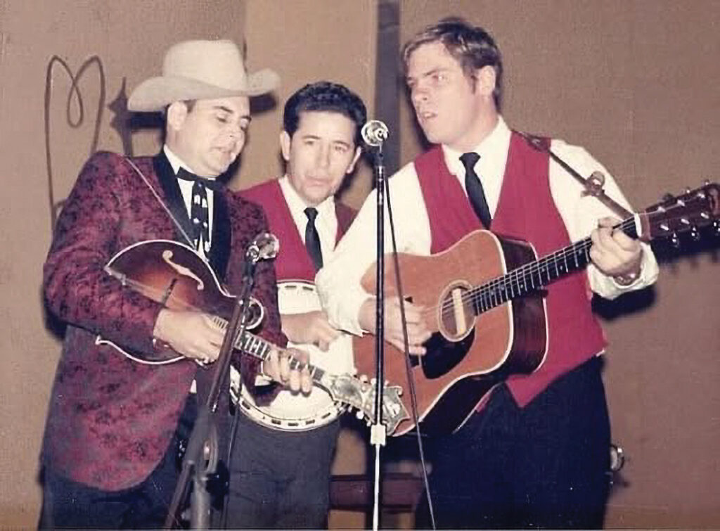 Don Parmley (banjo) and Tom Mullen (guitar) at The Ash Grove with Earl Taylor, December 1968. Photo courtesy of Tom Mullen.