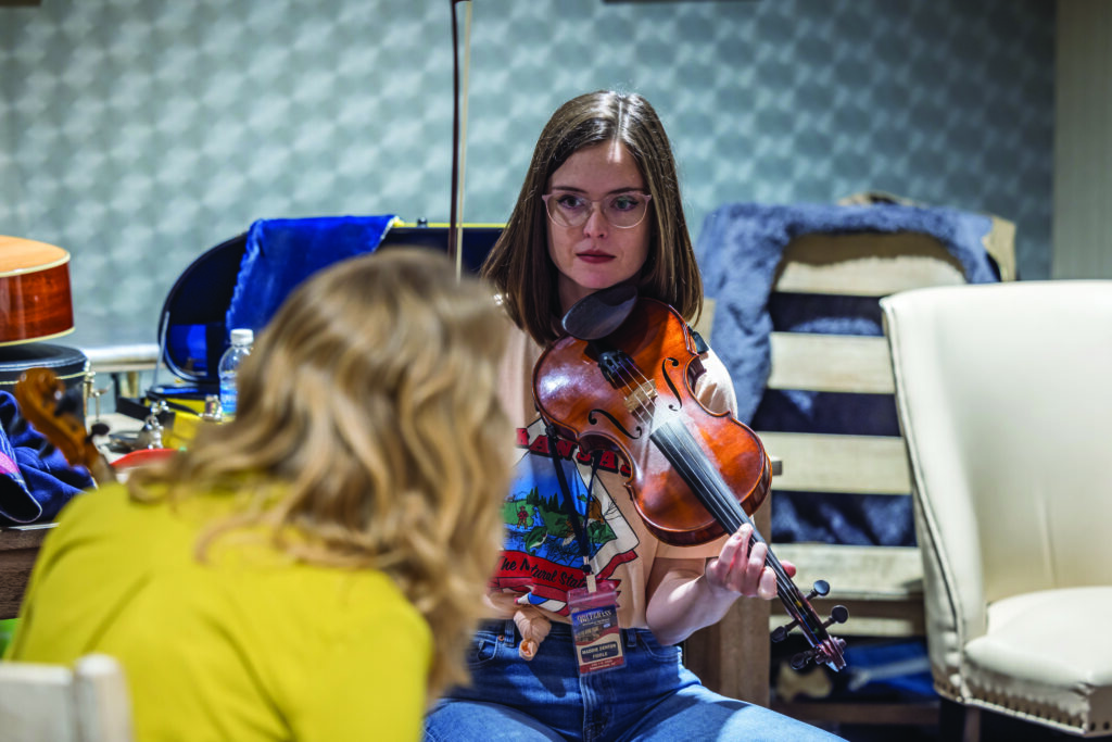 Maddie Denton answering a student’s question